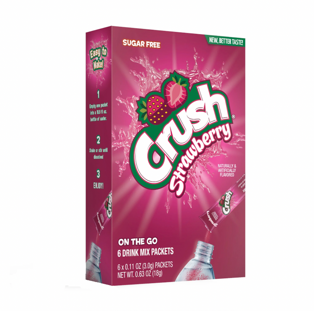 Crush Singles To Go Strawberry 6 Pack 18g - Sugar Box