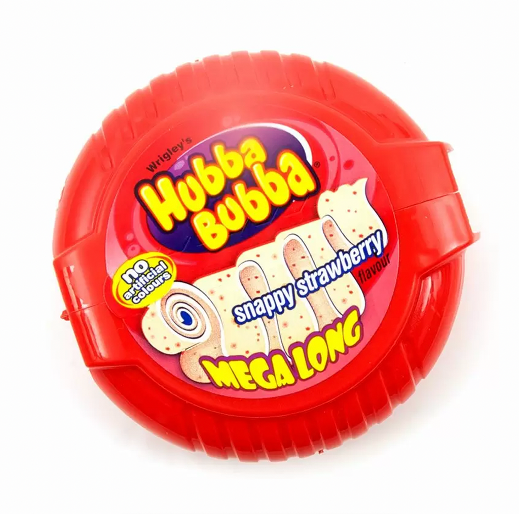 Hubba Bubba Snappy Strawberry Bubblegum Mega Long Tape 56g - Sugar Box