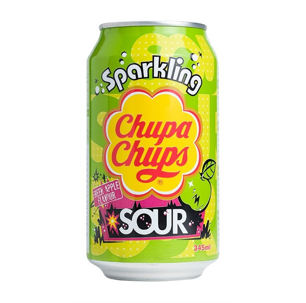 Chupa Chups Sour Green Apple Soda 345ml - Sugar Box