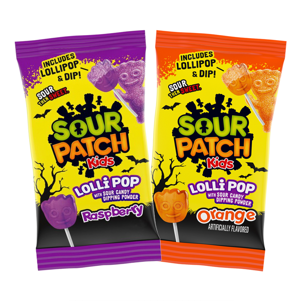 Sour Patch Kids Halloween Lollipops with Dipping Powder 15g - Sugar Box