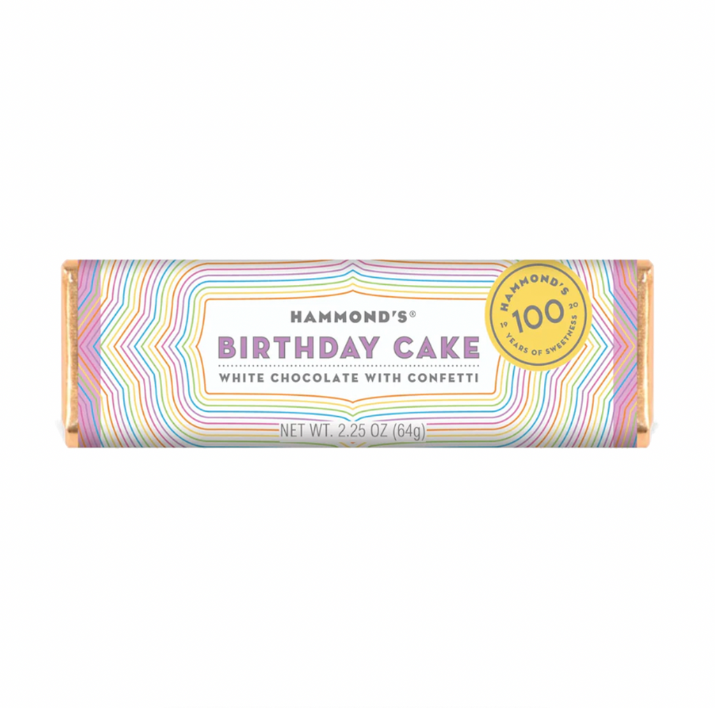 Hammond's Birthday Cake White Chocolate Bar 64g - Sugar Box
