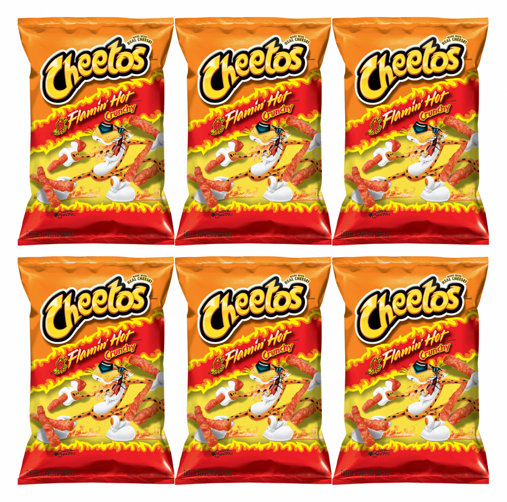 Cheetos Flamin Hot Crunchy 99g 6 Pack Bundle - Sugar Box