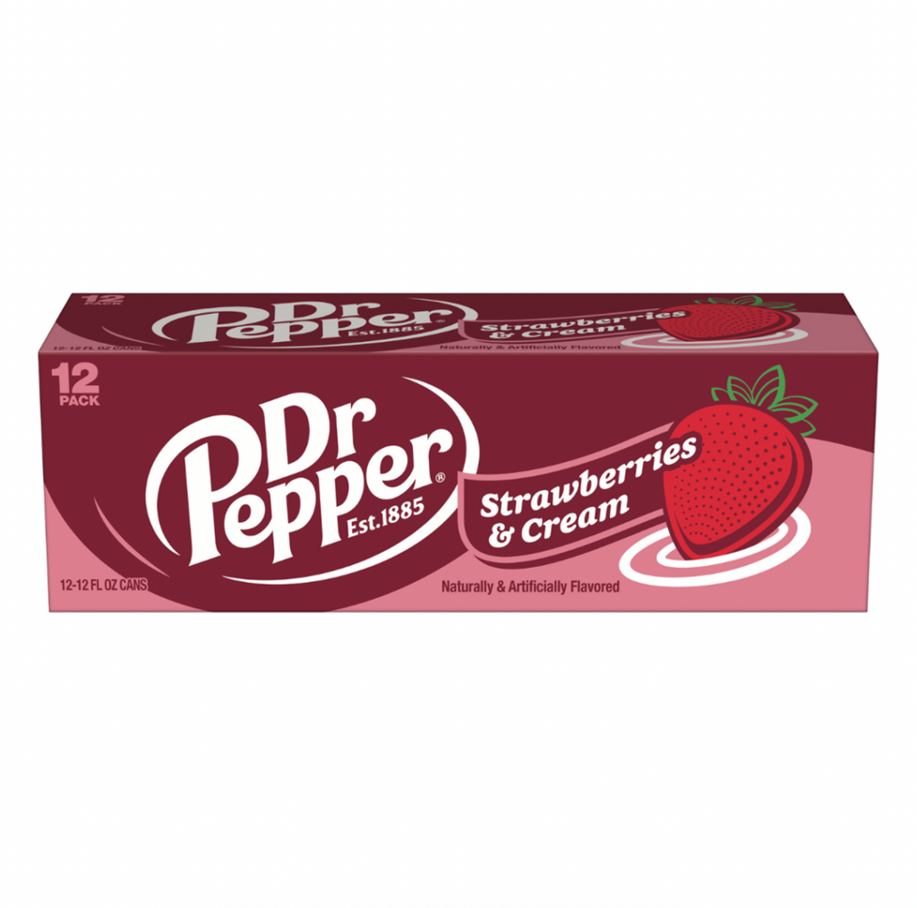 Dr Pepper Strawberries and Cream 12 x 355ml - Sugar Box