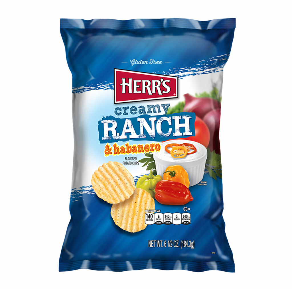 Herr's Ranch & Habanero Potato Chips 184g - Sugar Box