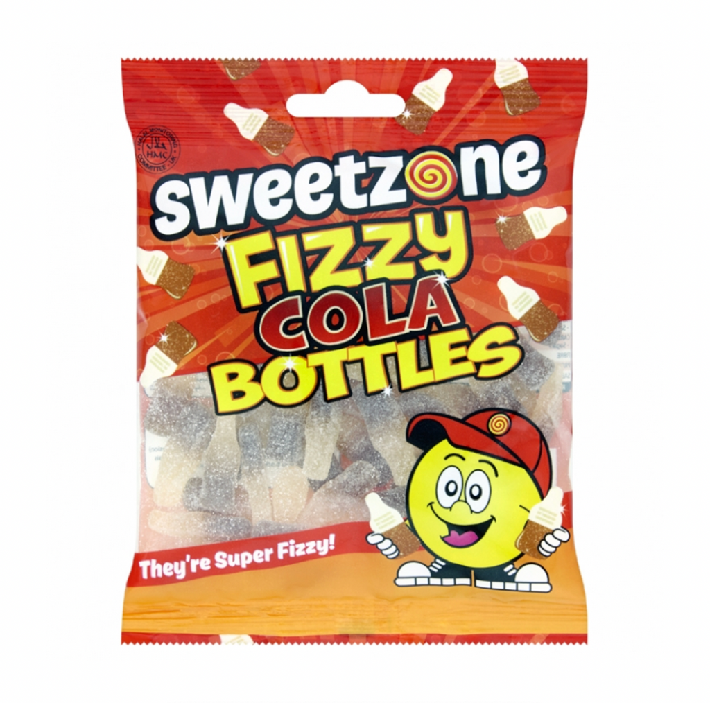 Sweetzone Fizzy Cola Bottles 90g - Sugar Box