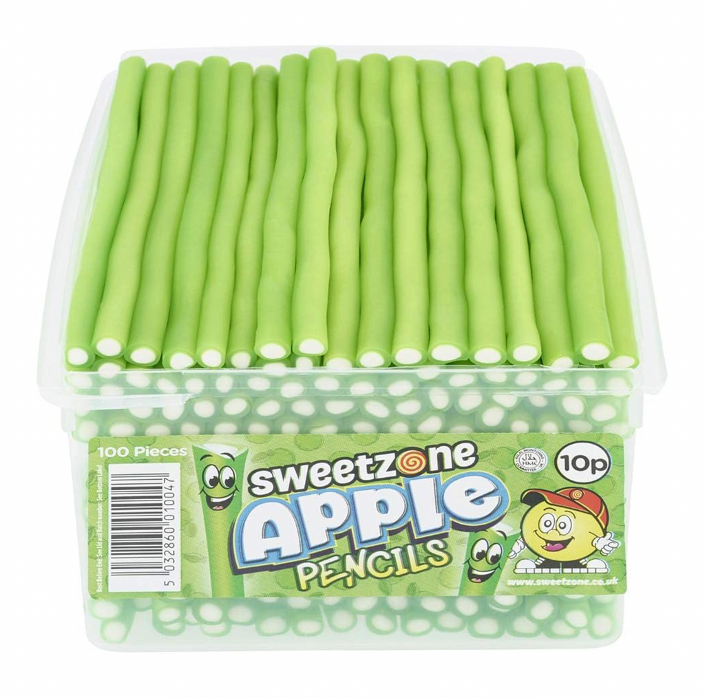 Sweetzone Apple Pencils 1.1kg Tub - Sugar Box