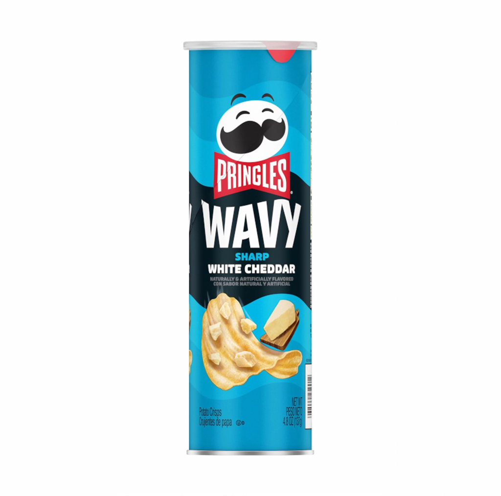 Pringles Wavy Sharp White Cheddar 137g - Sugar Box