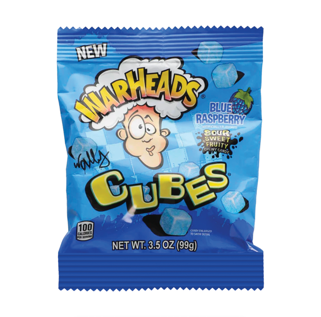 Warheads Blue Raspberry Cubes 99g - Sugar Box