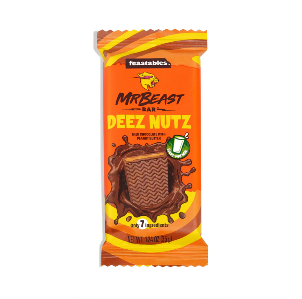 Feastables Mr Beast Deez Nutz Milk Chocolate with Peanut Butter Bar 35g - Sugar Box