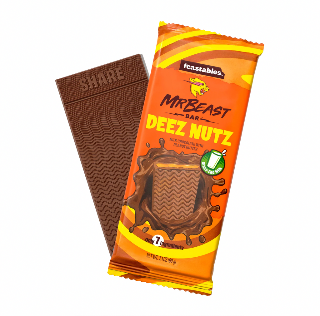 Feastables MrBeast Milk Chocolate With Peanut Butter Deez Nutz Bar 60g - Sugar Box