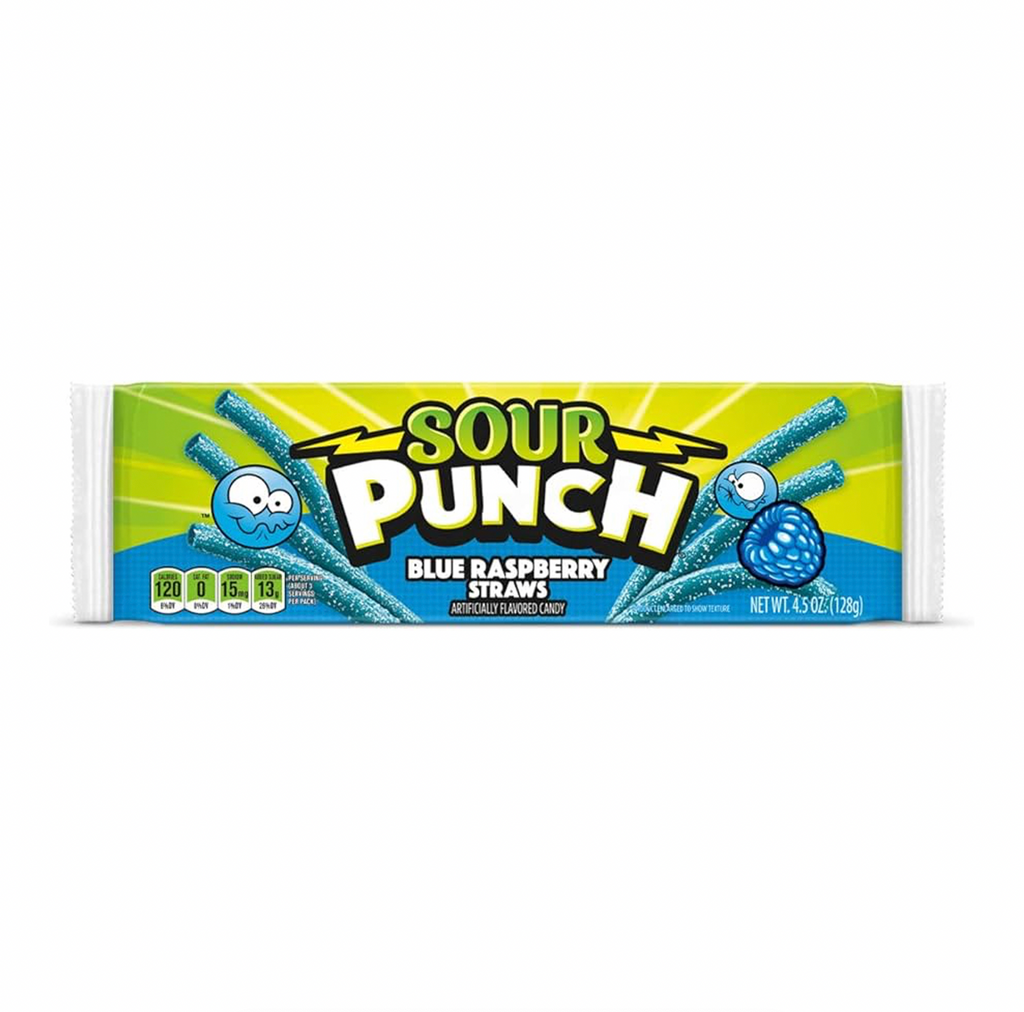 Sour Punch Straws Blue Raspberry 128g - Sugar Box