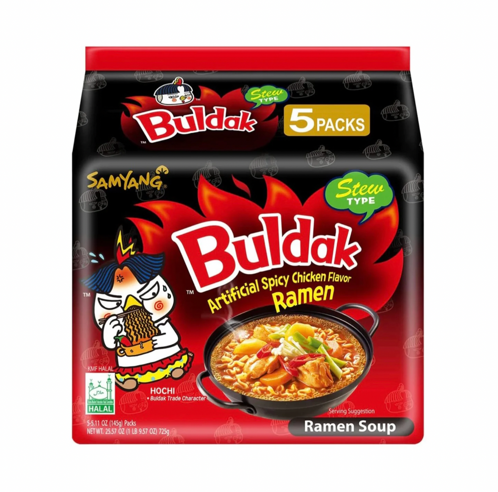 Buldak Hot Chicken Stew Type Ramen Noodles 5 pack 100g - Sugar Box
