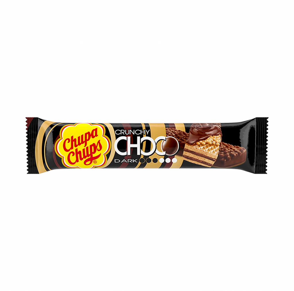 Chupa Chups Crunchy Choco Dark 27g - Sugar Box