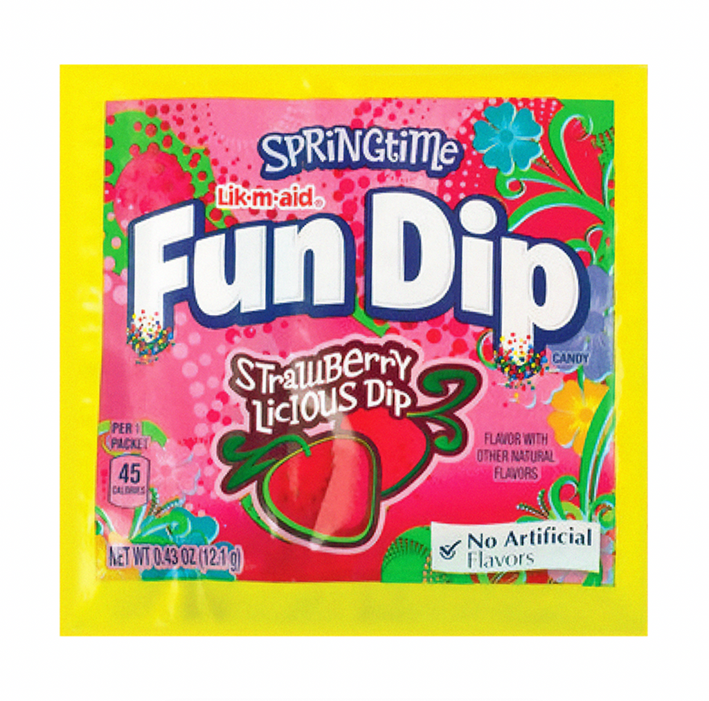 Lik-M-Aid Fun Dip Springtime Watermelon/Strawberry Single 12g - Sugar Box