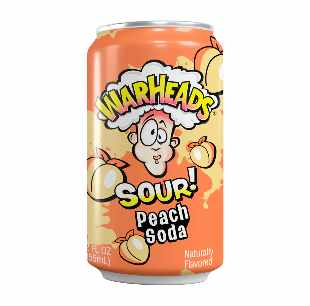 Warheads Sour! Soda Peach 355ml - Sugar Box
