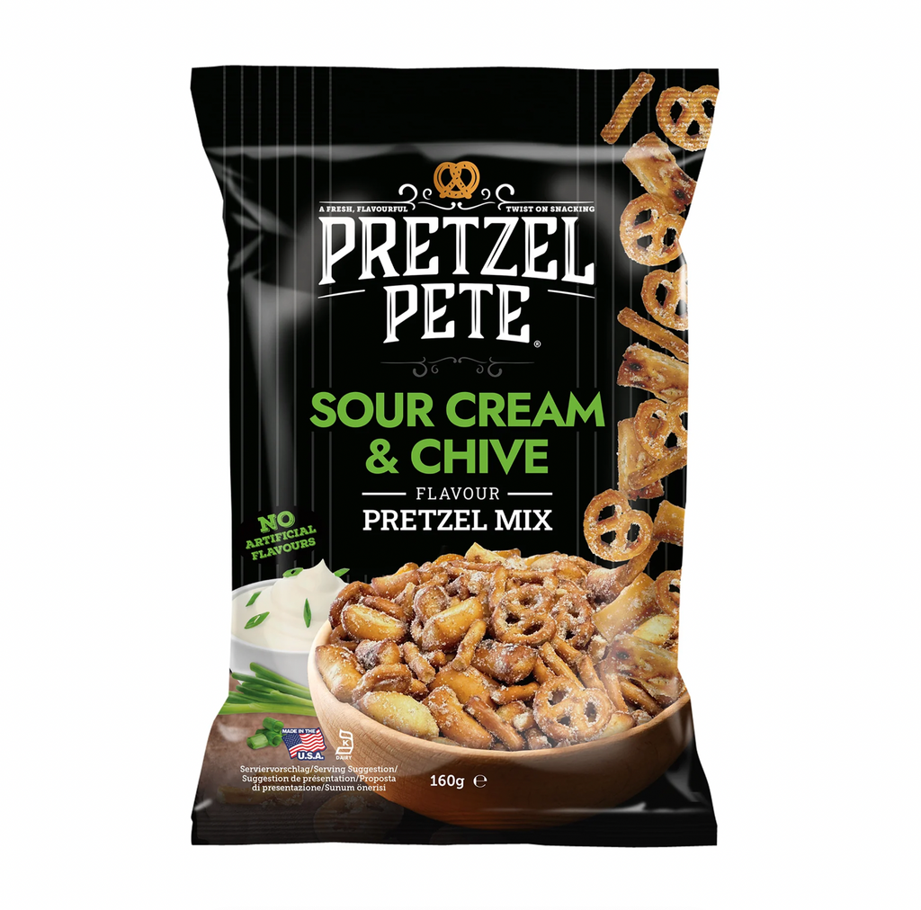 Pretzel Pete Pretzel Mix Sour Cream & Chive 160g - Sugar Box