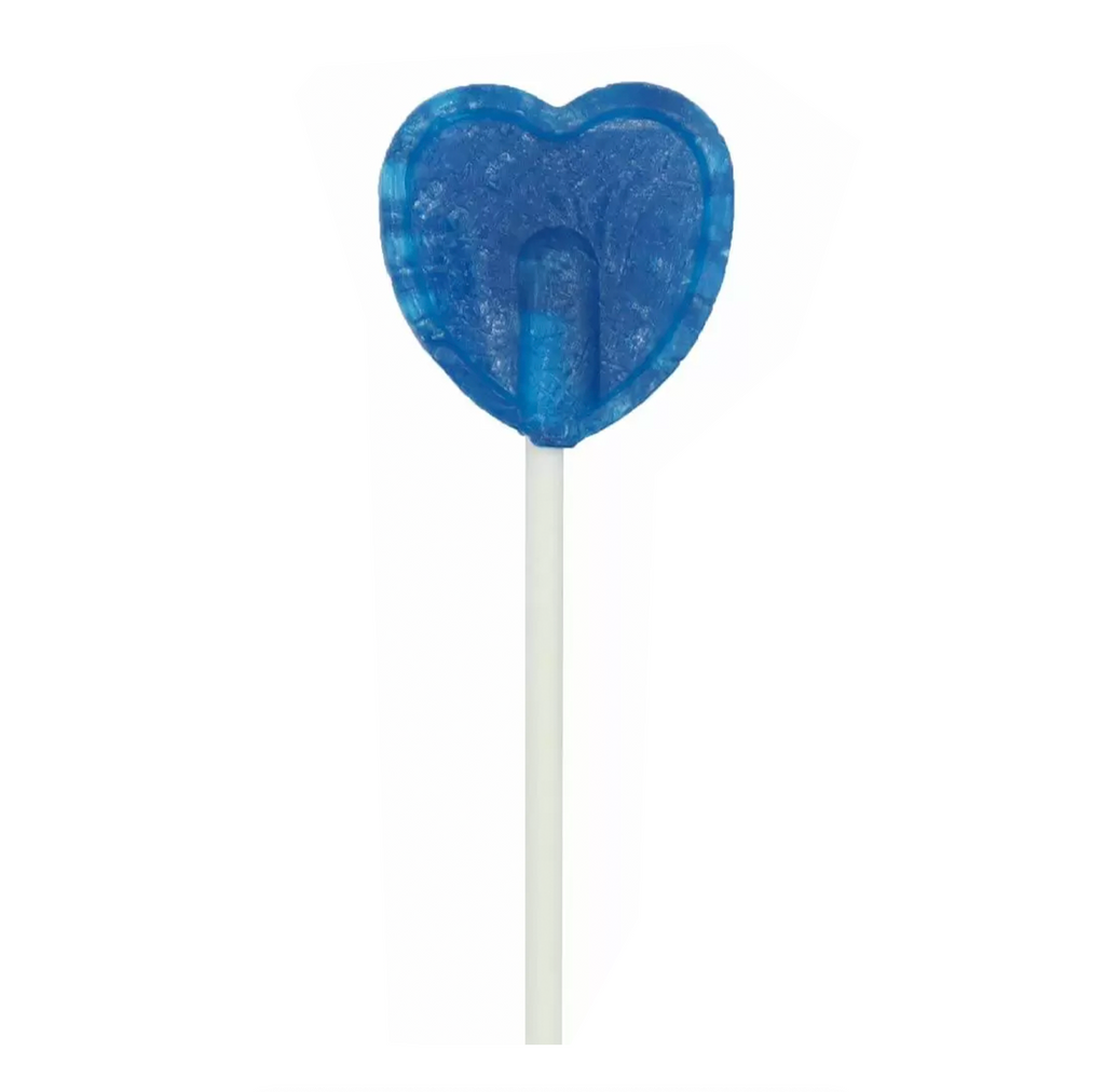 Blue Raspberry Heart Lollipops 5.2g - Sugar Box