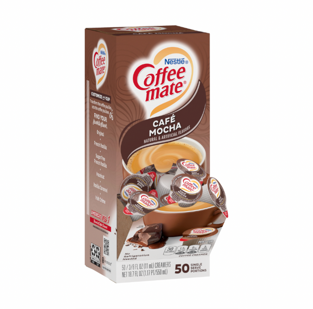 Coffee-Mate Cafe Mocha Liquid Creamer 50 Pack - Sugar Box
