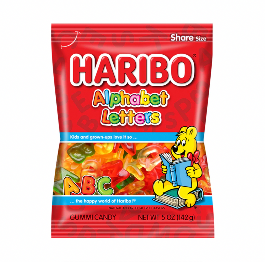 Haribo Alphabet Letters Peg Bag 141g - Sugar Box
