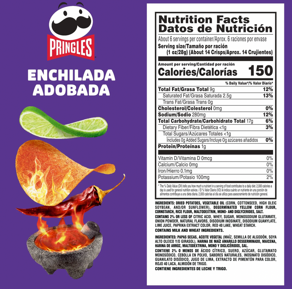 Pringles Adobadas 124g (MEXICAN) - Sugar Box