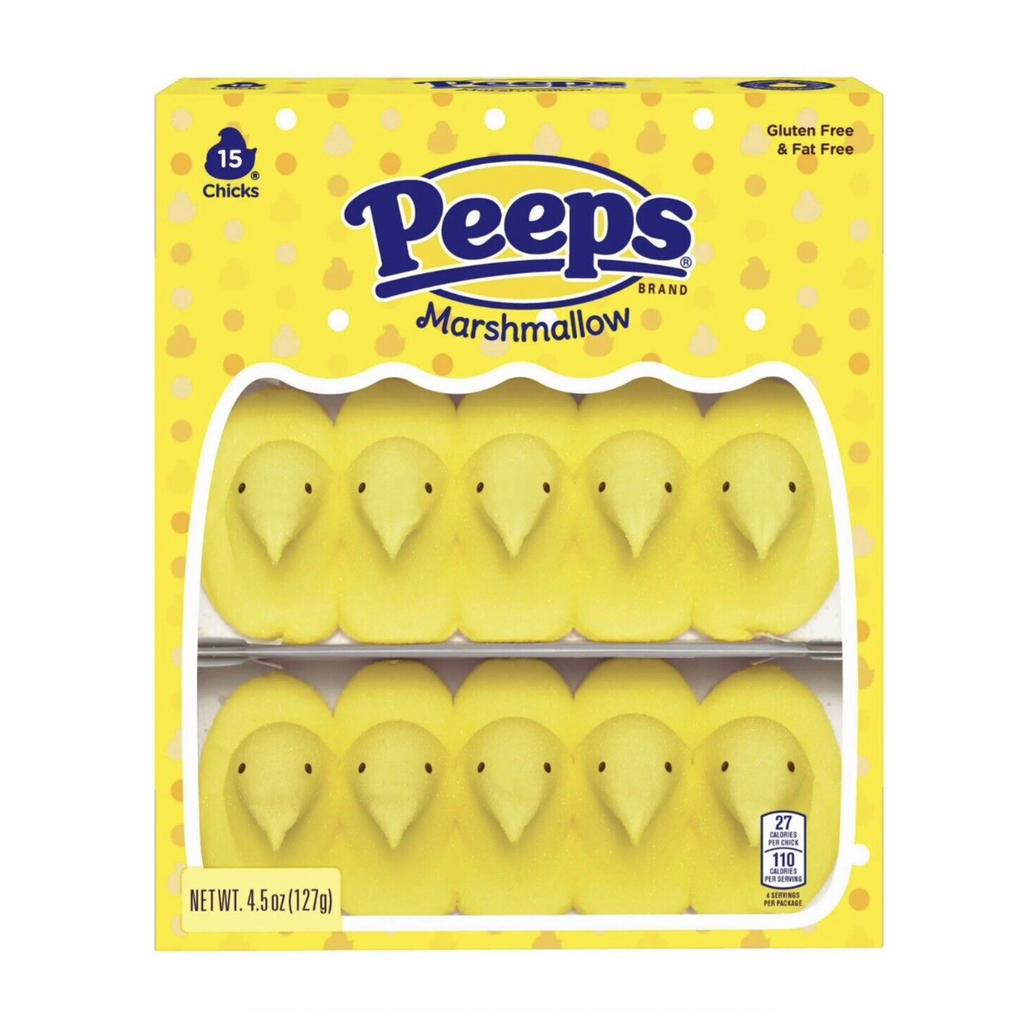 Peeps Yellow Marshmallow Chicks 15 Pack 128g - Sugar Box