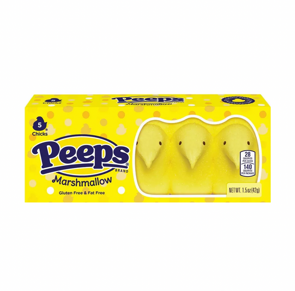 Peeps Yellow Marshmallow Chicks 5 Pack 43g - Sugar Box