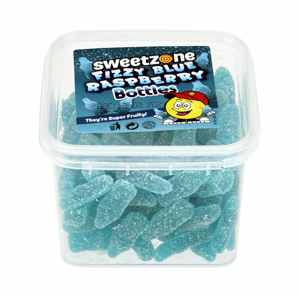 Sweetzone Fizzy Blue Raspberry Bottles 170g Tub - Sugar Box