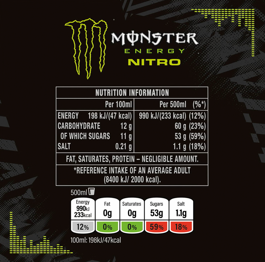 Monster Energy Nitro Super Dry 500ml - Sugar Box