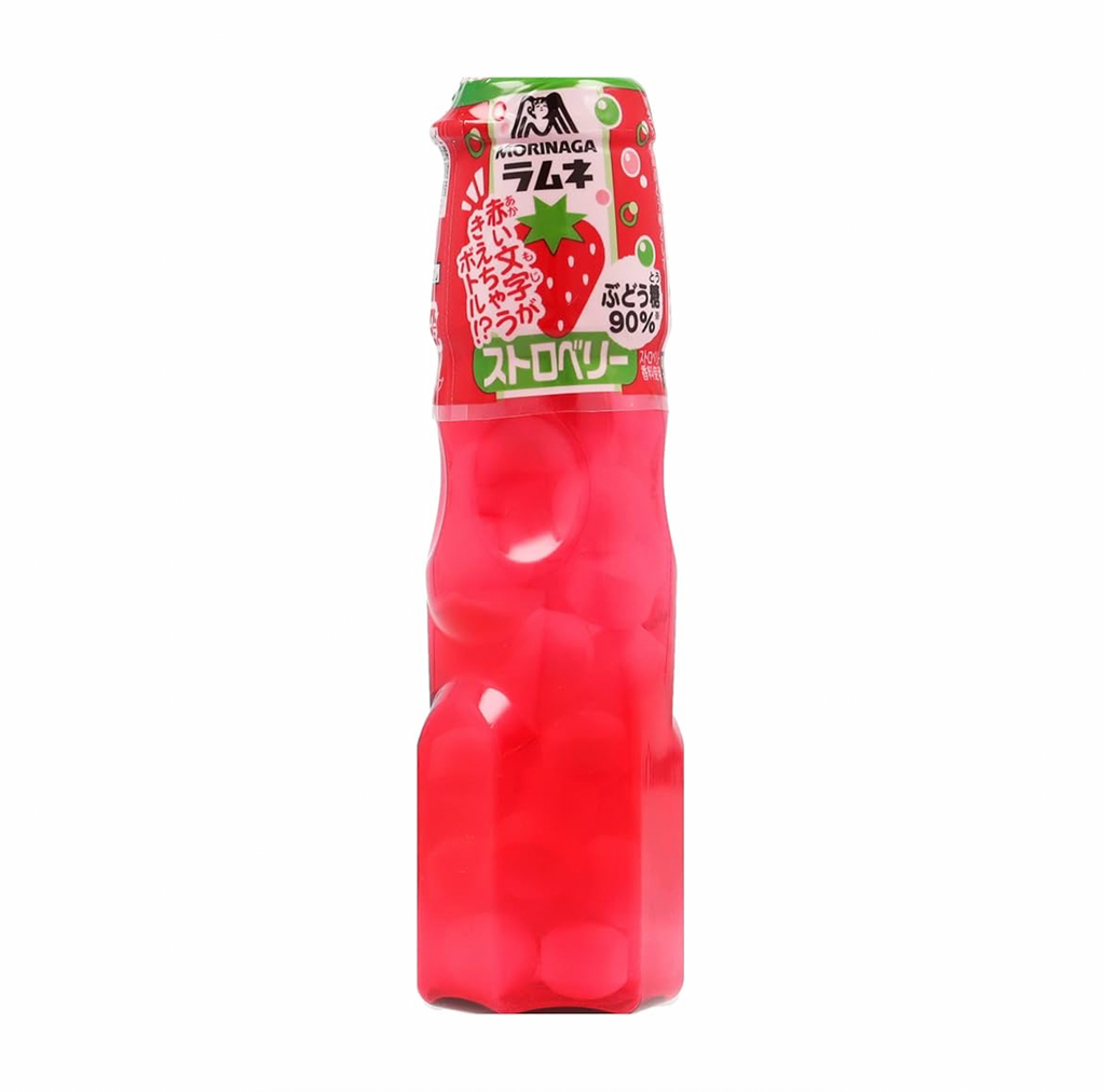 Morinaga Ramune Strawberry Bottle Candies 27g - Sugar Box