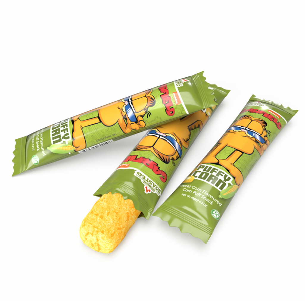 Nickelodeon Garfield Puffed Corn Snack Sweet Corn 8g - Sugar Box