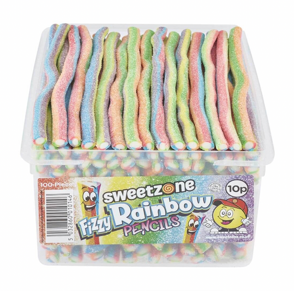 Sweetzone Fizzy Rainbow Pencils 1.1kg - Sugar Box