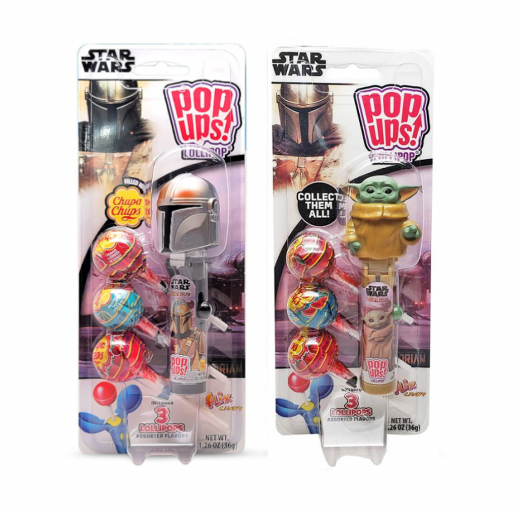 Chupa Chups Disney Starwars/Mandalorian Pop-ups Lollipops 3 Pops 36g - Sugar Box