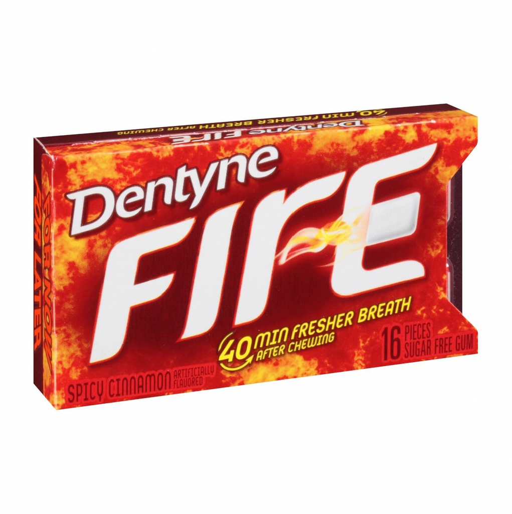 Dentyne Fire Cinnamon Chewing Gum 16 Piece - Sugar Box