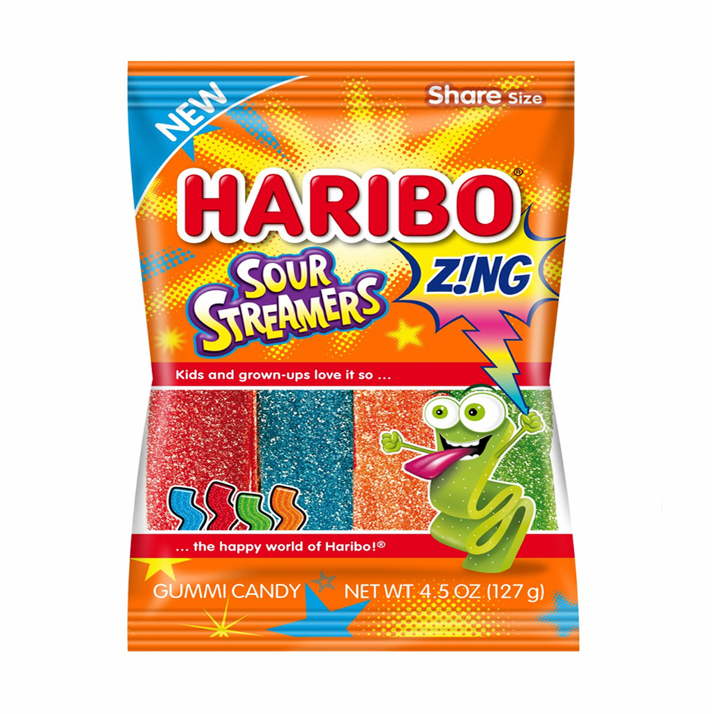 Haribo Sour Streamers 127g - Sugar Box