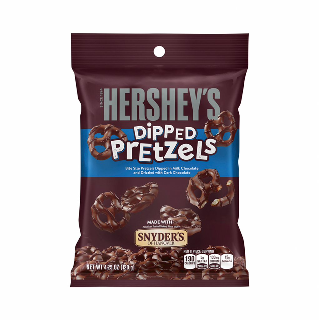 Hershey's Milk Chocolate Dipped Pretzels 120g - Sugar Box