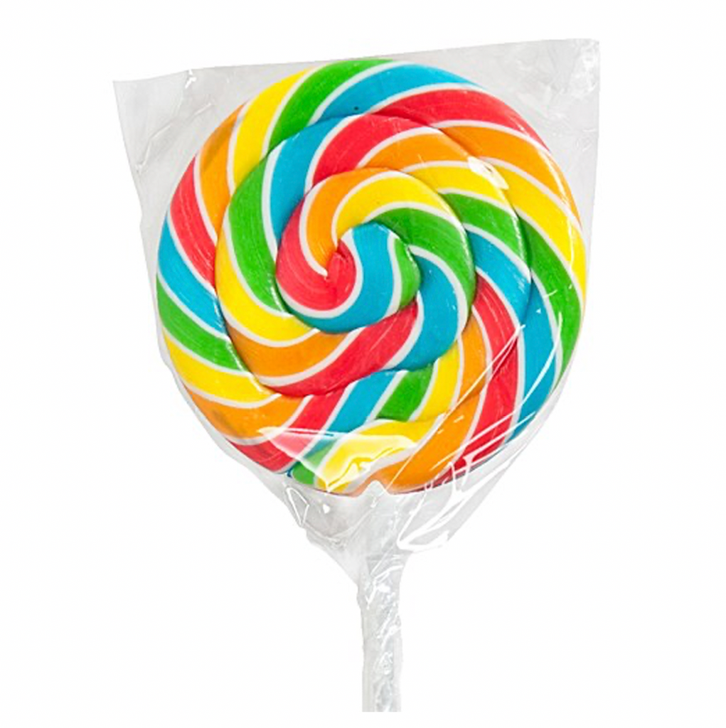 Rainbow Swirl Wheel Lolly 80g - Sugar Box