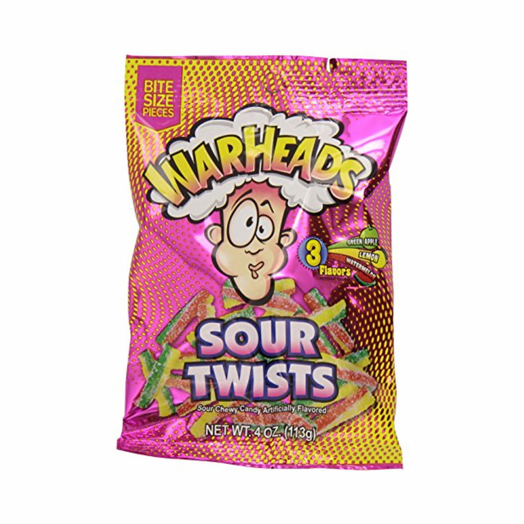 Warheads Sour Twists Peg Bag 113g - Sugar Box