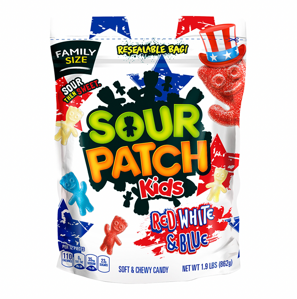 Sour Patch Kids Red White & Blue Mega Bag 816g - Sugar Box