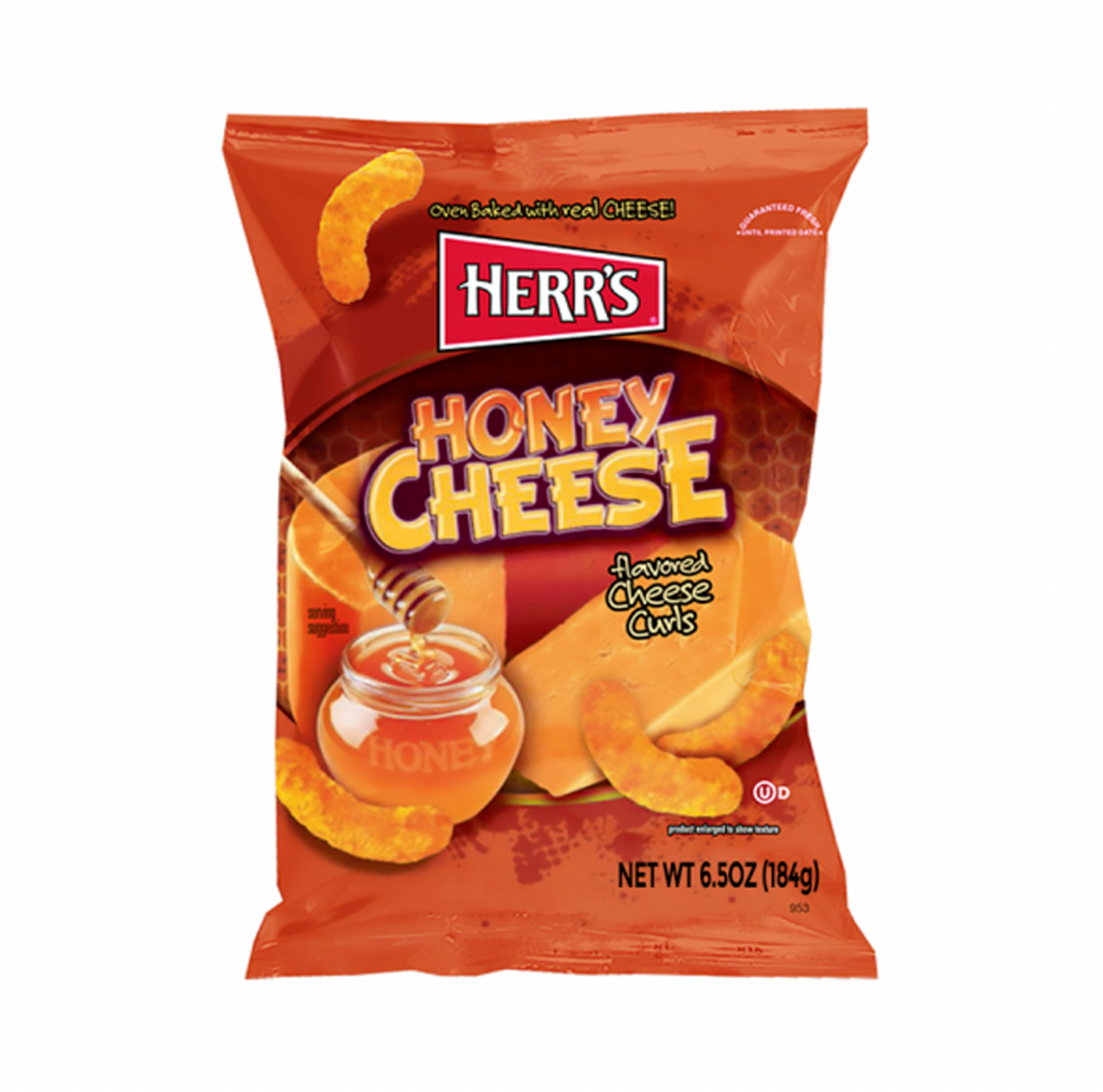 Herr's Honey Cheese Flavoured Curls 184.3g - Sugar Box