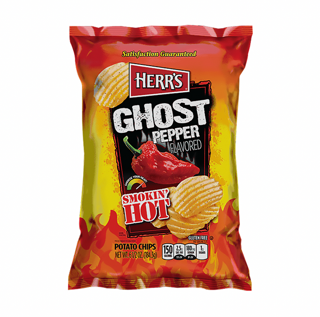 Herr's Smokin' Hot Ghost Pepper Potato Chips 184g - Sugar Box
