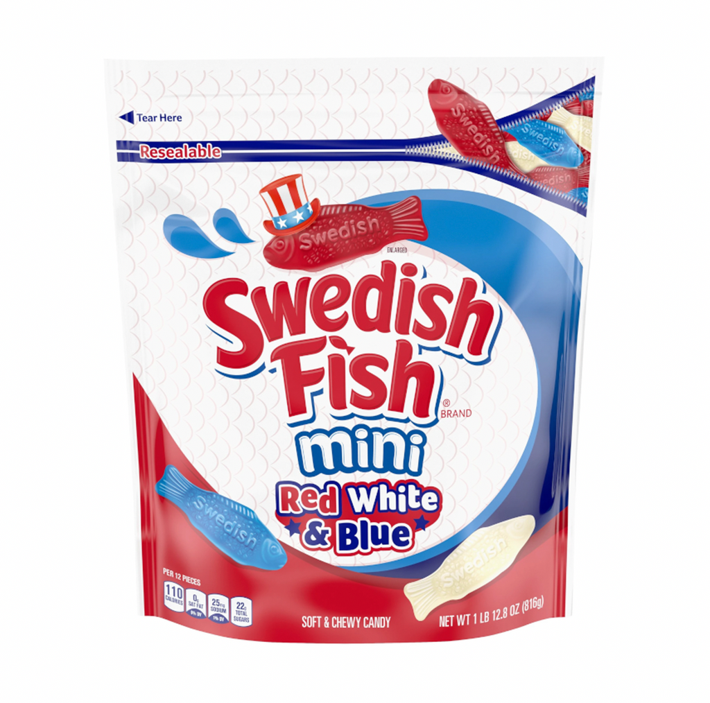 Swedish Fish Red White & Blue 816g - Sugar Box