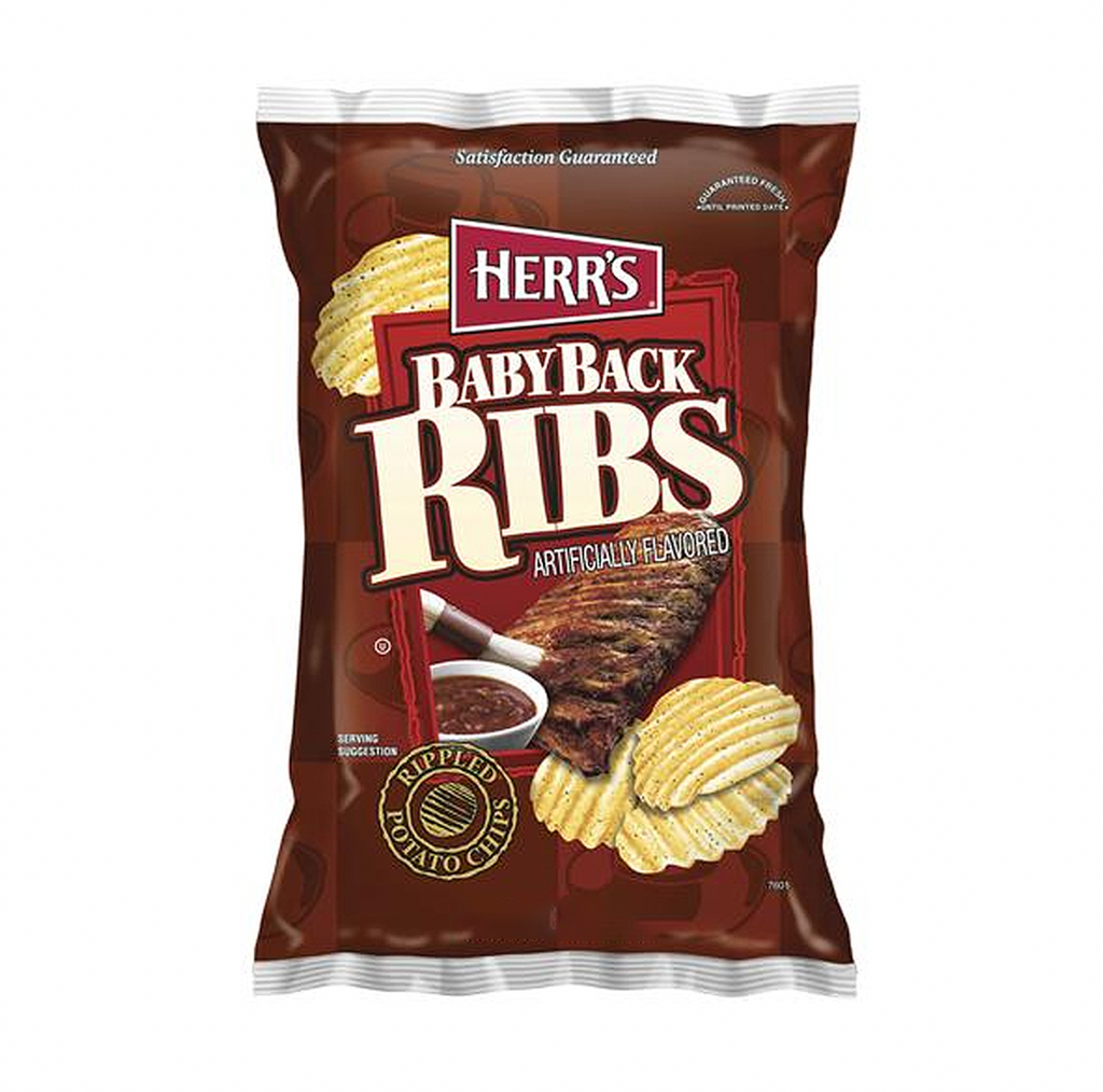 Herr's Baby Back Ribs Potato Chips 184g - Sugar Box