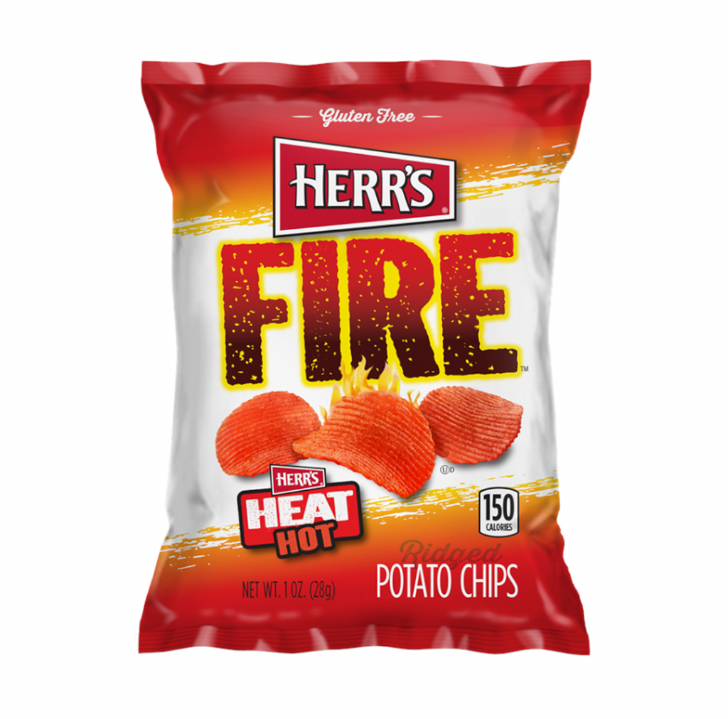 Herr's Fire Ridged Potato Chips 28g - Sugar Box