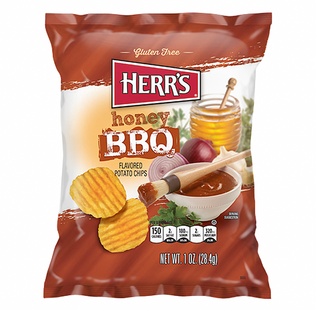 Herr's Honey BBQ Potato Chips 28g - Sugar Box
