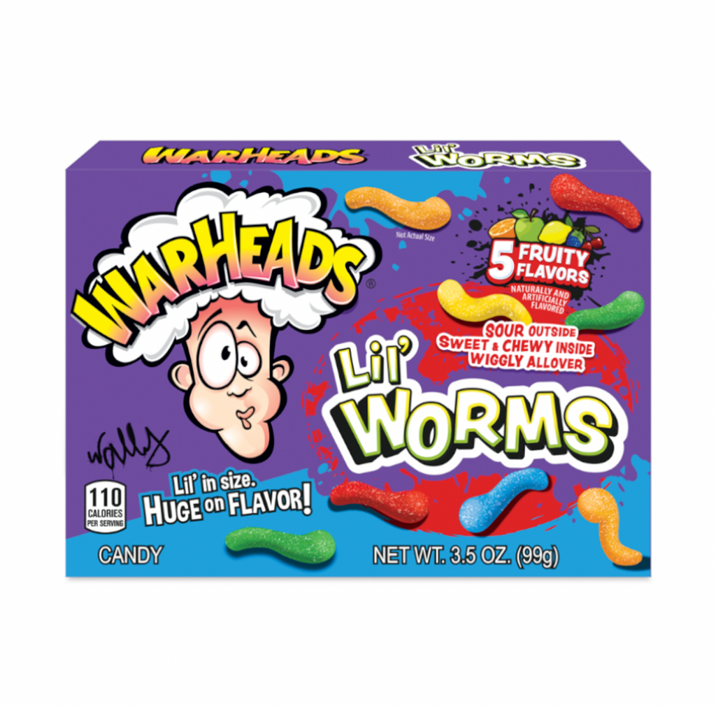 Warheads Lil Worms Theatre Box 99g - Sugar Box