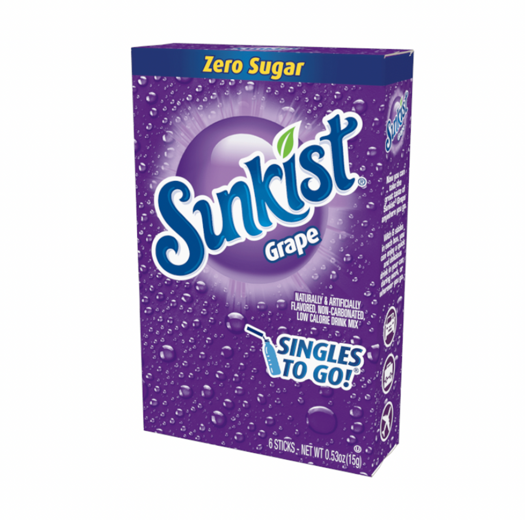 Sunkist Zero Sugar Singles To Go Grape 6 Pack 21g - Sugar Box