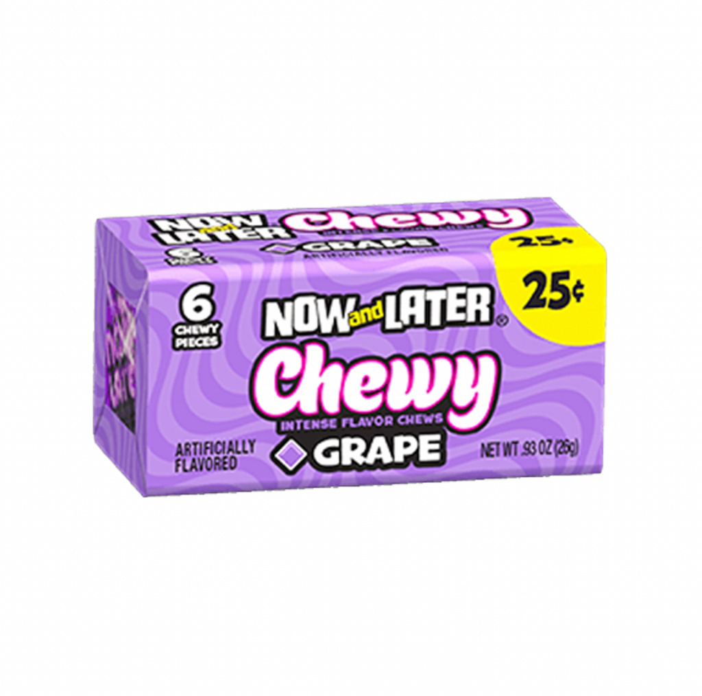 Now and Later Grape 6 Piece 26g - Sugar Box