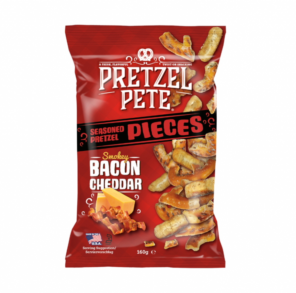 Pretzel Pete Pretzel Pieces Bacon Cheddar 160g - Sugar Box
