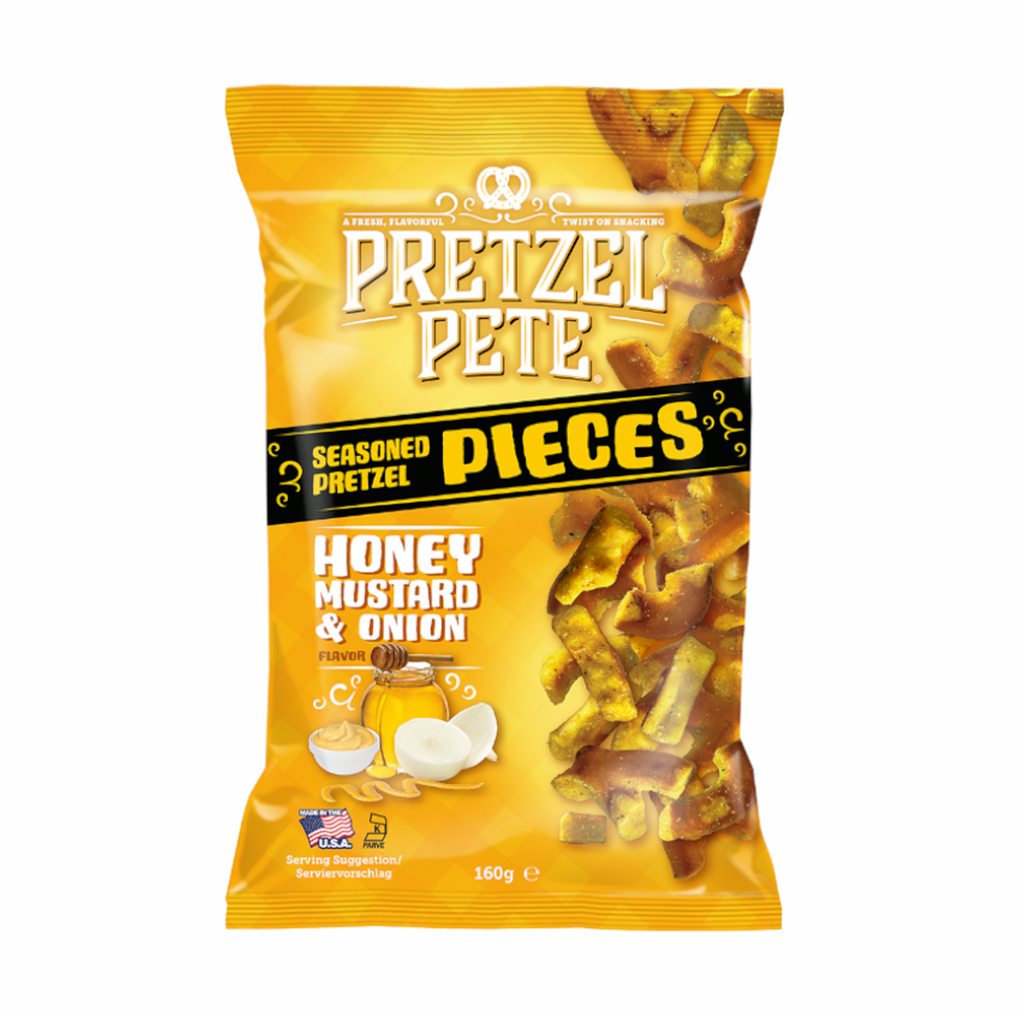 Pretzel Pete Pretzel Pieces Honey Mustard and Onion 160g - Sugar Box