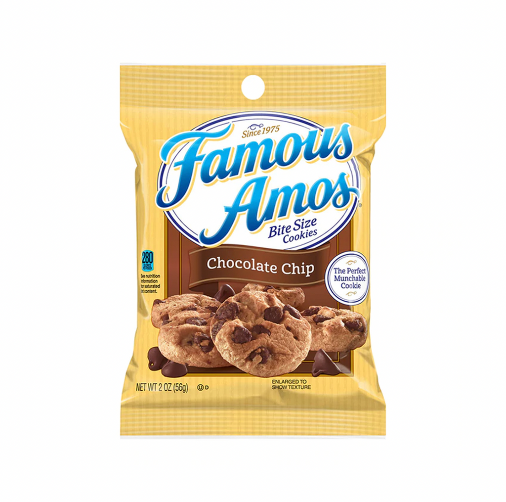 Famous Amos Bite Size Chocolate Chip Cookies 56g - Sugar Box